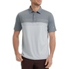 image:imageM MAELREG Golf Shirts for Men Dry Fit Performance Chest Print Color Block Moisture Wicking Casual Short Sleeve Polo ShirtsA GreyGlacier Grey