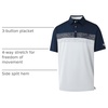 image:imageM MAELREG Golf Shirts for Men Dry Fit Performance Chest Print Color Block Moisture Wicking Casual Short Sleeve Polo ShirtsA NavyGlacier Grey
