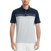 image:imageM MAELREG Golf Shirts for Men Dry Fit Performance Chest Print Color Block Moisture Wicking Casual Short Sleeve Polo ShirtsA NavyGlacier Grey
