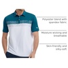 image:imageM MAELREG Golf Shirts for Men Dry Fit Performance Chest Print Color Block Moisture Wicking Casual Short Sleeve Polo ShirtsA TealWhite