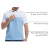 image:imageM MAELREG Golf Shirts for Men Dry Fit Performance Chest Print Color Block Moisture Wicking Casual Short Sleeve Polo ShirtsA WhiteDusty Blue