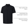image:imageM MAELREG Golf Shirts for Men Dry Fit Performance Chest Print Color Block Moisture Wicking Casual Short Sleeve Polo ShirtsB Black