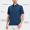 image:imageM MAELREG Golf Shirts for Men Dry Fit Performance Chest Print Color Block Moisture Wicking Casual Short Sleeve Polo ShirtsB Blue