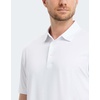 image:imageM MAELREG Golf Shirts for Men Dry Fit Performance Chest Print Color Block Moisture Wicking Casual Short Sleeve Polo ShirtsB White