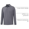image:imageM MAELREG Golf Shirts for Men Dry Fit Performance Lightweight Heather Contrast Collar Mens Polo Shirts Short and Long SleeveBlack Grey Heather