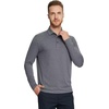 image:imageM MAELREG Golf Shirts for Men Dry Fit Performance Lightweight Heather Contrast Collar Mens Polo Shirts Short and Long SleeveBlack Grey Heather