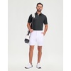 image:imageM MAELREG Golf Shirts for Men Dry Fit Performance Lightweight Heather Contrast Collar Mens Polo Shirts Short and Long SleeveBlack Heather Short