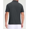 image:imageM MAELREG Golf Shirts for Men Dry Fit Performance Lightweight Heather Contrast Collar Mens Polo Shirts Short and Long SleeveBlack Heather Short