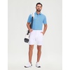 image:imageM MAELREG Golf Shirts for Men Dry Fit Performance Lightweight Heather Contrast Collar Mens Polo Shirts Short and Long SleeveBlue Heather Short
