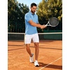 image:imageM MAELREG Golf Shirts for Men Dry Fit Performance Lightweight Heather Contrast Collar Mens Polo Shirts Short and Long SleeveBlue Heather Short
