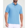 image:imageM MAELREG Golf Shirts for Men Dry Fit Performance Lightweight Heather Contrast Collar Mens Polo Shirts Short and Long SleeveBlue Heather Short