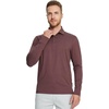 image:imageM MAELREG Golf Shirts for Men Dry Fit Performance Lightweight Heather Contrast Collar Mens Polo Shirts Short and Long SleeveBrick Heather