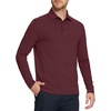 image:imageM MAELREG Golf Shirts for Men Dry Fit Performance Lightweight Heather Contrast Collar Mens Polo Shirts Short and Long SleeveBurgundy Heather