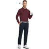 image:imageM MAELREG Golf Shirts for Men Dry Fit Performance Lightweight Heather Contrast Collar Mens Polo Shirts Short and Long SleeveBurgundy Heather