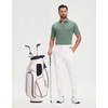 image:imageM MAELREG Golf Shirts for Men Dry Fit Performance Lightweight Heather Contrast Collar Mens Polo Shirts Short and Long SleeveCeladon Green Heather Short