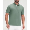 image:imageM MAELREG Golf Shirts for Men Dry Fit Performance Lightweight Heather Contrast Collar Mens Polo Shirts Short and Long SleeveCeladon Green Heather Short