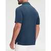 image:imageM MAELREG Golf Shirts for Men Dry Fit Performance Lightweight Heather Contrast Collar Mens Polo Shirts Short and Long SleeveDark Blue Heather Short