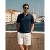 image:imageM MAELREG Golf Shirts for Men Dry Fit Performance Lightweight Heather Contrast Collar Mens Polo Shirts Short and Long SleeveDark Blue Heather Short