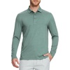 image:imageM MAELREG Golf Shirts for Men Dry Fit Performance Lightweight Heather Contrast Collar Mens Polo Shirts Short and Long SleeveDark Green Heather