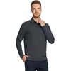 image:imageM MAELREG Golf Shirts for Men Dry Fit Performance Lightweight Heather Contrast Collar Mens Polo Shirts Short and Long SleeveDark Grey Heather