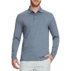 image:imageM MAELREG Golf Shirts for Men Dry Fit Performance Lightweight Heather Contrast Collar Mens Polo Shirts Short and Long SleeveDemin Blue Heather