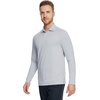 image:imageM MAELREG Golf Shirts for Men Dry Fit Performance Lightweight Heather Contrast Collar Mens Polo Shirts Short and Long SleeveFaded Denim Heather