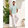 image:imageM MAELREG Golf Shirts for Men Dry Fit Performance Lightweight Heather Contrast Collar Mens Polo Shirts Short and Long SleeveLight Green Heather Short