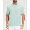 image:imageM MAELREG Golf Shirts for Men Dry Fit Performance Lightweight Heather Contrast Collar Mens Polo Shirts Short and Long SleeveLight Green Heather Short