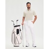 image:imageM MAELREG Golf Shirts for Men Dry Fit Performance Lightweight Heather Contrast Collar Mens Polo Shirts Short and Long SleeveLight Khaki Heather Short