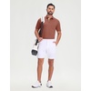 image:imageM MAELREG Golf Shirts for Men Dry Fit Performance Lightweight Heather Contrast Collar Mens Polo Shirts Short and Long SleeveRed Ochre Heather Short