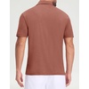 image:imageM MAELREG Golf Shirts for Men Dry Fit Performance Lightweight Heather Contrast Collar Mens Polo Shirts Short and Long SleeveRed Ochre Heather Short