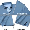 image:imageM MAELREG Golf Shirts for Men Heather Pocket Lightweight Moisture Wicking Cllared Stretch Mens Polo Shirts Short SleeveBlue Denim