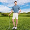 image:imageM MAELREG Golf Shirts for Men Heather Pocket Lightweight Moisture Wicking Cllared Stretch Mens Polo Shirts Short SleeveBlue Denim