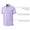 image:imageM MAELREG Golf Shirts for Men Heather Pocket Lightweight Moisture Wicking Cllared Stretch Mens Polo Shirts Short SleeveLavender