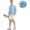 image:imageM MAELREG Golf Shirts for Men Heather Pocket Lightweight Moisture Wicking Cllared Stretch Mens Polo Shirts Short SleeveLight Blue
