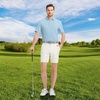 image:imageM MAELREG Golf Shirts for Men Heather Pocket Lightweight Moisture Wicking Cllared Stretch Mens Polo Shirts Short SleeveLight Blue