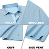 image:imageM MAELREG Golf Shirts for Men Heather Pocket Lightweight Moisture Wicking Cllared Stretch Mens Polo Shirts Short SleeveLight Blue