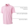 image:imageM MAELREG Golf Shirts for Men Heather Pocket Lightweight Moisture Wicking Cllared Stretch Mens Polo Shirts Short SleeveRose