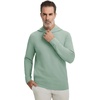 image:imageM MAELREG Hoodies for Men Texture Solid Color Sweatshirts Athletic Golf Midlayer Mens Hoodies Pullover Shirt with PocketBeryl Green