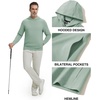 image:imageM MAELREG Hoodies for Men Texture Solid Color Sweatshirts Athletic Golf Midlayer Mens Hoodies Pullover Shirt with PocketBeryl Green