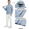 image:imageM MAELREG Hoodies for Men Texture Solid Color Sweatshirts Athletic Golf Midlayer Mens Hoodies Pullover Shirt with PocketBlue Heather