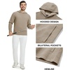 image:imageM MAELREG Hoodies for Men Texture Solid Color Sweatshirts Athletic Golf Midlayer Mens Hoodies Pullover Shirt with PocketLight Brown Heather