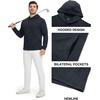 image:imageM MAELREG Hoodies for Men Texture Solid Color Sweatshirts Athletic Golf Midlayer Mens Hoodies Pullover Shirt with PocketNavy