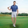 image:imageM MAELREG Mens Golf Shirt Short Sleeve Dry Fit Print Moisture Wicking Performance Patterns Collared Polo ShirtBlue Molecular Structure