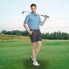 image:imageM MAELREG Mens Golf Shirt Short Sleeve Dry Fit Print Moisture Wicking Performance Patterns Collared Polo ShirtBlue White Geo