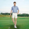 image:imageM MAELREG Mens Golf Shirt Short Sleeve Dry Fit Print Moisture Wicking Performance Patterns Collared Polo ShirtBlue White Mosaic