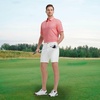 image:imageM MAELREG Mens Golf Shirt Short Sleeve Dry Fit Print Moisture Wicking Performance Patterns Collared Polo ShirtCandy Pink Line