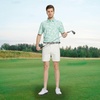 image:imageM MAELREG Mens Golf Shirt Short Sleeve Dry Fit Print Moisture Wicking Performance Patterns Collared Polo ShirtLight Green Leaf