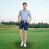 image:imageM MAELREG Mens Golf Shirt Short Sleeve Dry Fit Print Moisture Wicking Performance Patterns Collared Polo ShirtWhite Blue Circle
