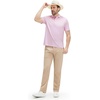 image:imageM MAELREG Mens Golf Shirt Short Sleeve Dry Fit Print Moisture Wicking Performance Patterns Collared Polo ShirtWhite Pink Floral